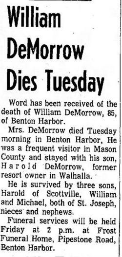 DeMorrow Resort (De Morrows Modern Housekeeping Cottages) - Mar 8 1972 Former Owner Passes Away